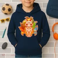 Japanese Nine Tails Kitsune Fox Elements Seasons Kids Hoodie thumb 2