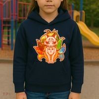 Japanese Nine Tails Kitsune Fox Elements Seasons Kids Hoodie thumb 3