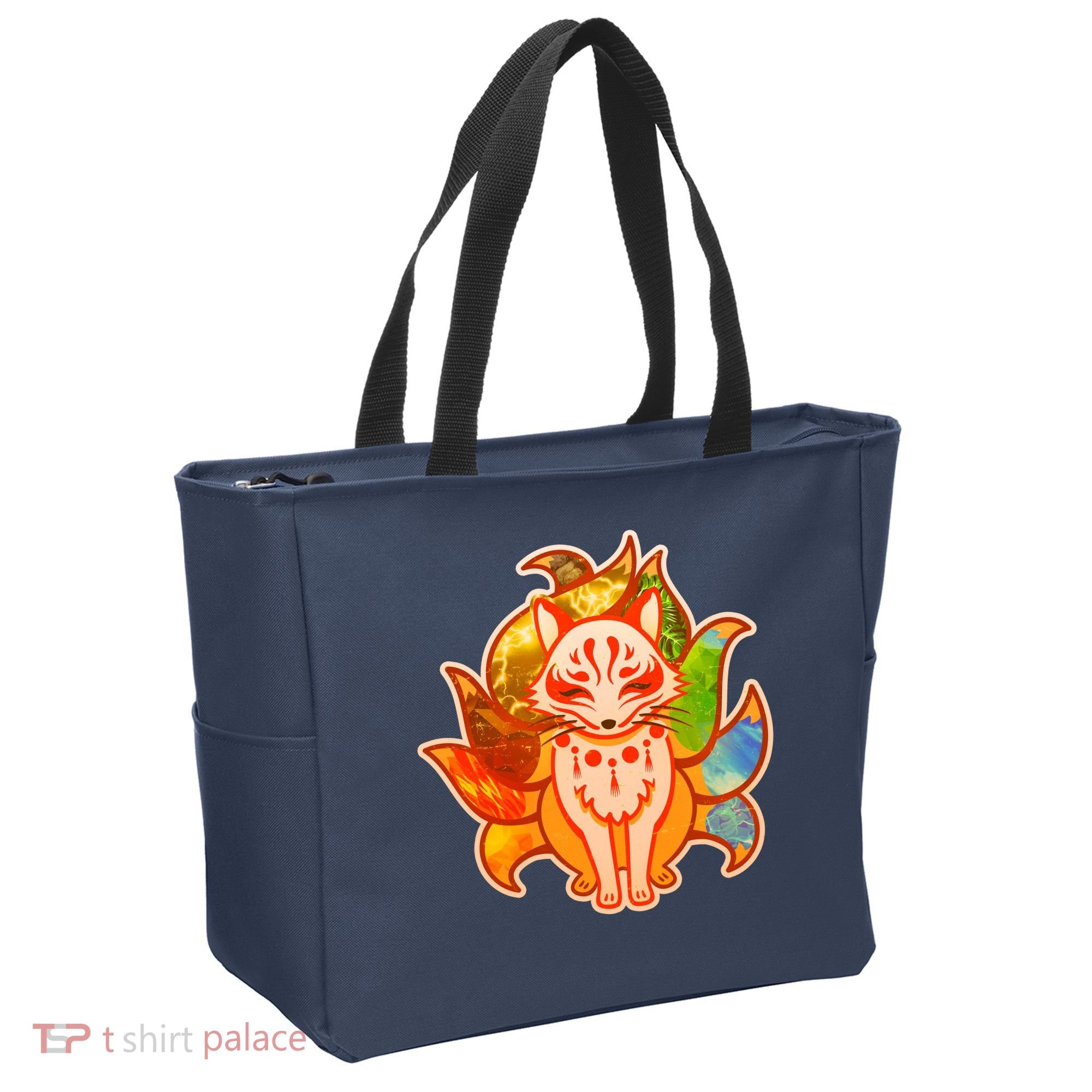 Japanese Nine Tails Kitsune Fox Elements Seasons Tote Bag
