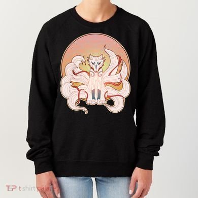 Japanese Nine Tails Kitsune Fox Emblem Pattern Women's Sweatshirt