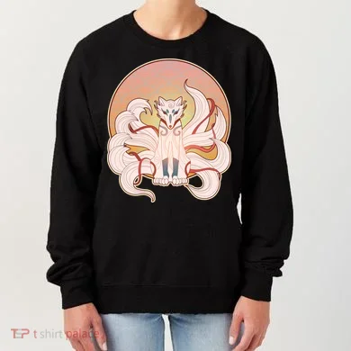 Japanese Nine Tails Kitsune Fox Emblem Pattern Women's Sweatshirt