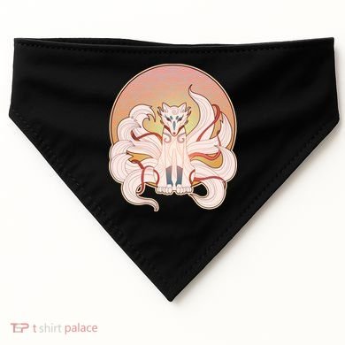 Japanese Nine Tails Kitsune Fox Emblem Pattern USA-Made Doggie Bandana