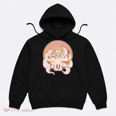 Japanese Nine Tails Kitsune Fox Emblem Pattern Hoodie
