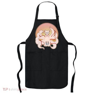 Japanese Nine Tails Kitsune Fox Emblem Pattern Apron