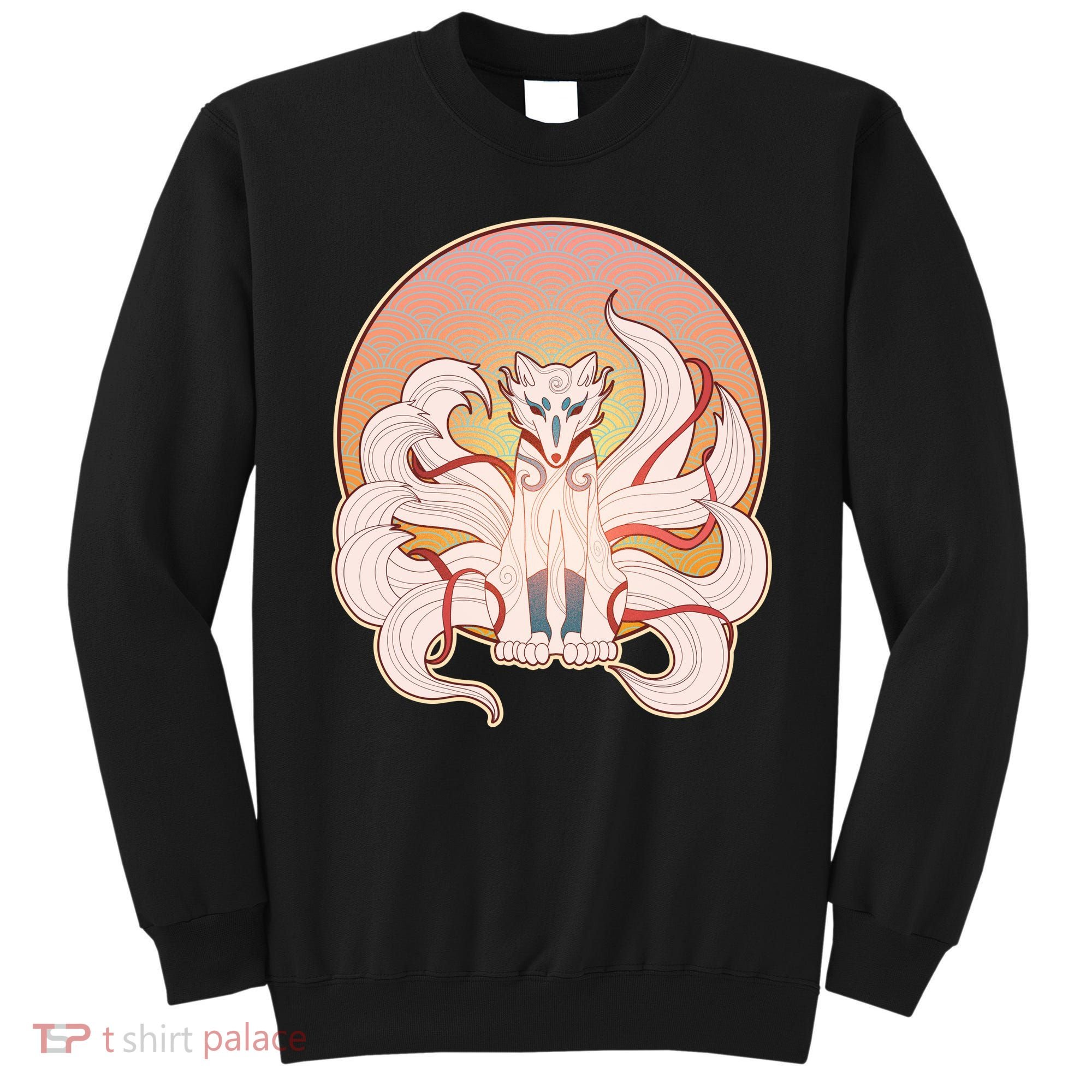 Japanese Nine Tails Kitsune Fox Emblem Pattern Sweatshirt