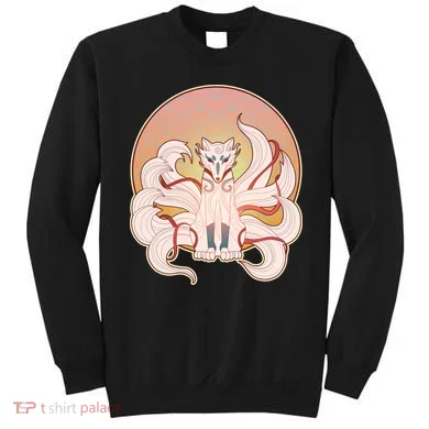 Japanese Nine Tails Kitsune Fox Emblem Pattern Sweatshirt