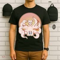Japanese Nine Tails Kitsune Fox Emblem Pattern T-Shirt thumb 6