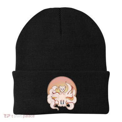 Japanese Nine Tails Kitsune Fox Emblem Pattern Beanie