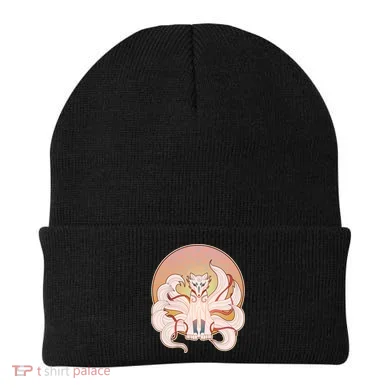 Japanese Nine Tails Kitsune Fox Emblem Pattern Beanie
