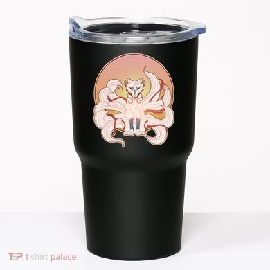 Japanese Nine Tails Kitsune Fox Emblem Pattern Tumbler