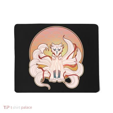 Japanese Nine Tails Kitsune Fox Emblem Pattern Mousepad
