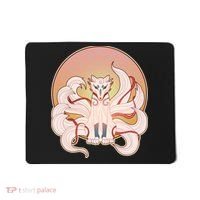 Japanese Nine Tails Kitsune Fox Emblem Pattern Mousepad thumb 0