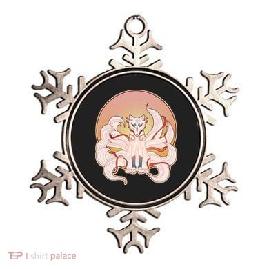 Japanese Nine Tails Kitsune Fox Emblem Pattern Ornament