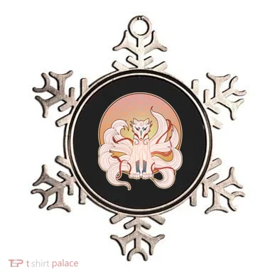 Japanese Nine Tails Kitsune Fox Emblem Pattern Ornament