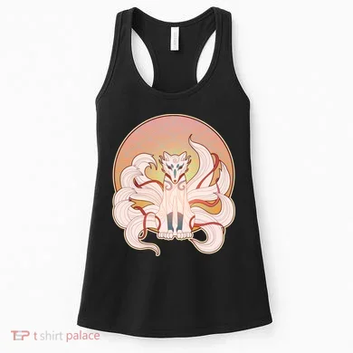 Japanese Nine Tails Kitsune Fox Emblem Pattern Women's Tank Top