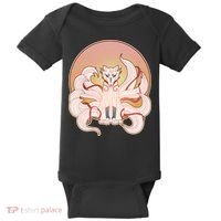 Japanese Nine Tails Kitsune Fox Emblem Pattern Baby Bodysuit thumb 0