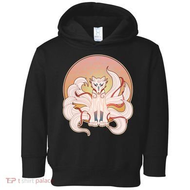 Japanese Nine Tails Kitsune Fox Emblem Pattern Toddler Hoodie
