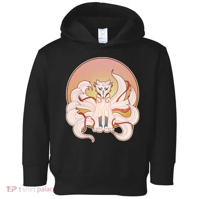 Japanese Nine Tails Kitsune Fox Emblem Pattern Toddler Hoodie