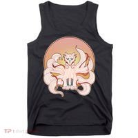 Japanese Nine Tails Kitsune Fox Emblem Pattern Tank Top thumb 0
