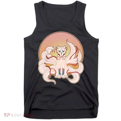 Japanese Nine Tails Kitsune Fox Emblem Pattern Tank Top