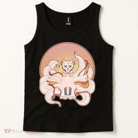 Japanese Nine Tails Kitsune Fox Emblem Pattern Tank Top thumb 2
