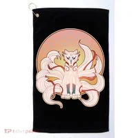 Japanese Nine Tails Kitsune Fox Emblem Pattern Golf Towel thumb 0