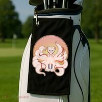 Japanese Nine Tails Kitsune Fox Emblem Pattern Golf Towel thumb 2