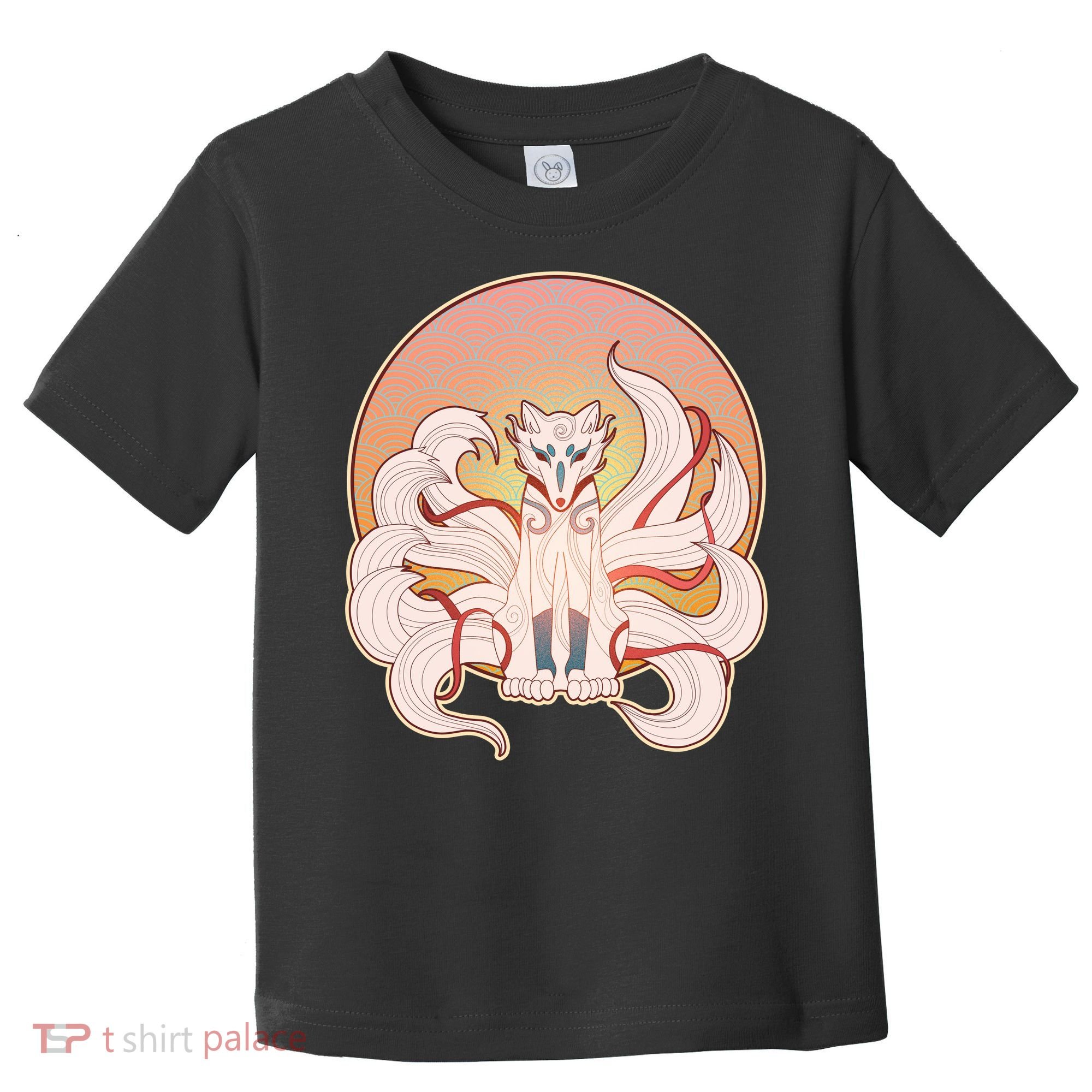 Japanese Nine Tails Kitsune Fox Emblem Pattern Toddler T-Shirt