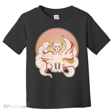 Japanese Nine Tails Kitsune Fox Emblem Pattern Toddler T-Shirt