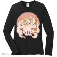 Japanese Nine Tails Kitsune Fox Emblem Pattern Women's Long Sleeve Shirt thumb 0