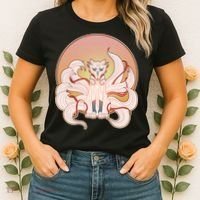 Japanese Nine Tails Kitsune Fox Emblem Pattern Women's T-Shirt thumb 2