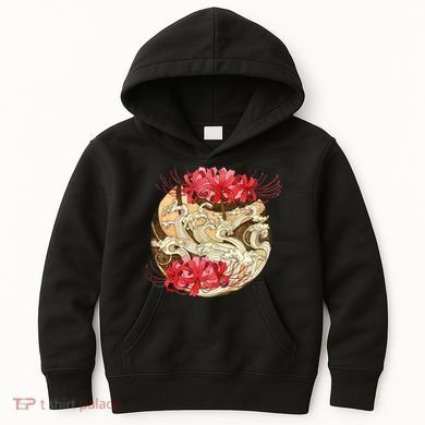 Japanese Spider Lily Watercolor Kids Hoodie