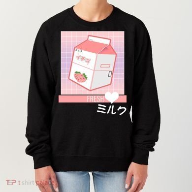 Japanese Vaporwave Strawberry Milk Box Women's Sweatshirt