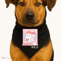 Japanese Vaporwave Strawberry Milk Box USA-Made Doggie Bandana thumb 1