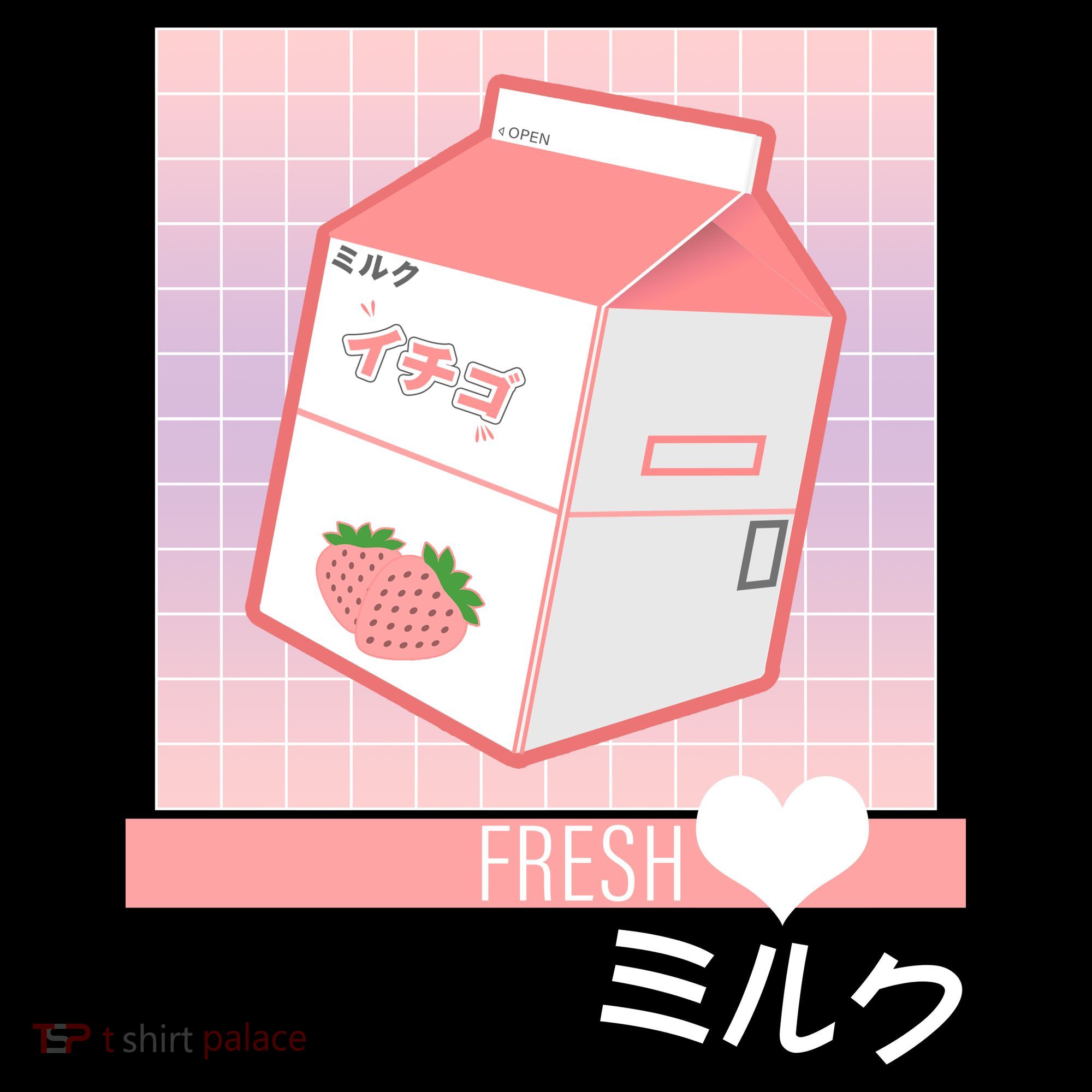 Japanese Vaporwave Strawberry Milk Box Apron
