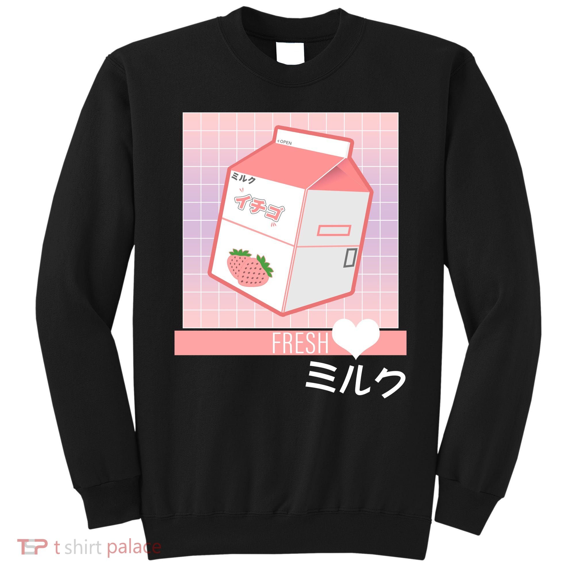 Japanese Vaporwave Strawberry Milk Box Sweatshirt