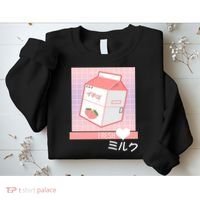 Japanese Vaporwave Strawberry Milk Box Sweatshirt thumb 2