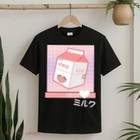 Japanese Vaporwave Strawberry Milk Box T-Shirt thumb 2