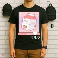 Japanese Vaporwave Strawberry Milk Box T-Shirt thumb 6