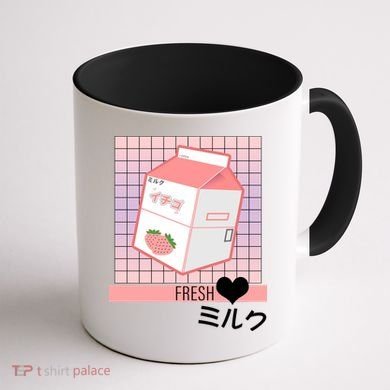 Japanese Vaporwave Strawberry Milk Box Coffee Mug back