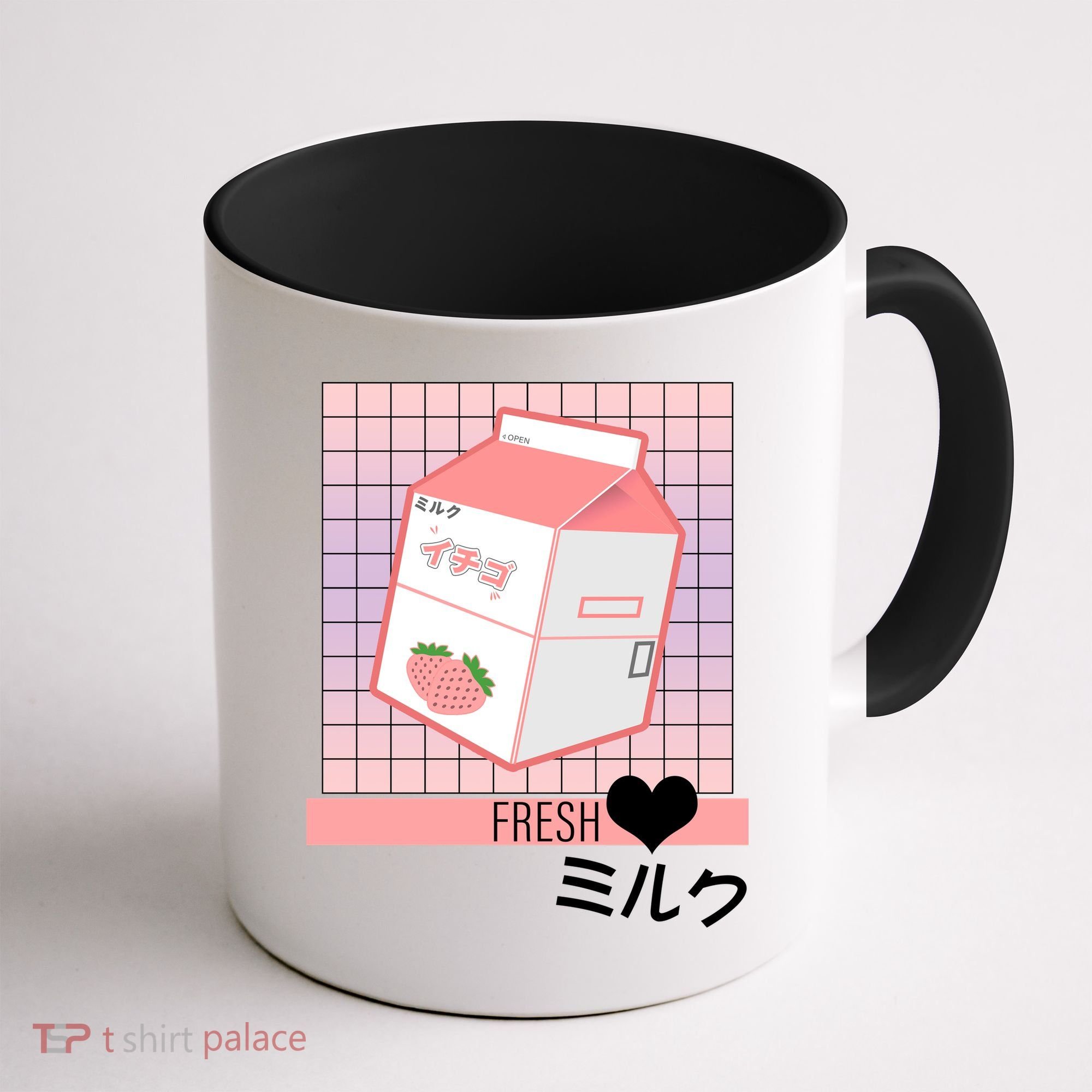 Japanese Vaporwave Strawberry Milk Box Coffee Mug