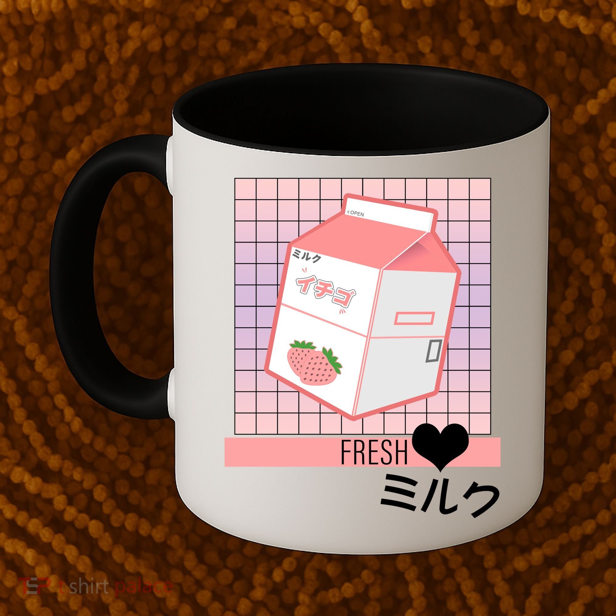 Japanese Vaporwave Strawberry Milk Box Coffee Mug