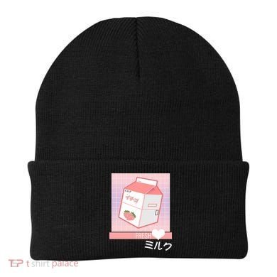 Japanese Vaporwave Strawberry Milk Box Beanie
