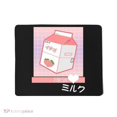 Japanese Vaporwave Strawberry Milk Box Mousepad