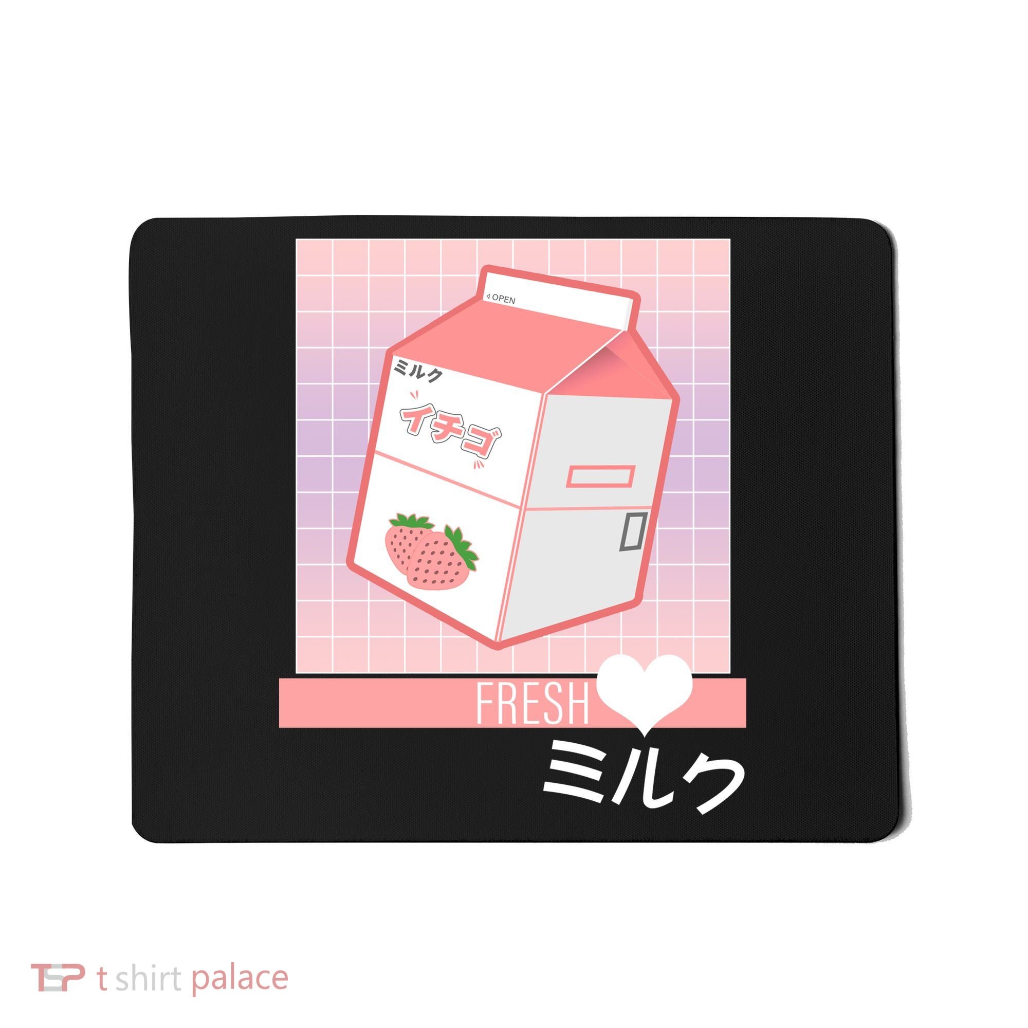 Japanese Vaporwave Strawberry Milk Box Mousepad
