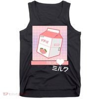 Japanese Vaporwave Strawberry Milk Box Tank Top thumb 0