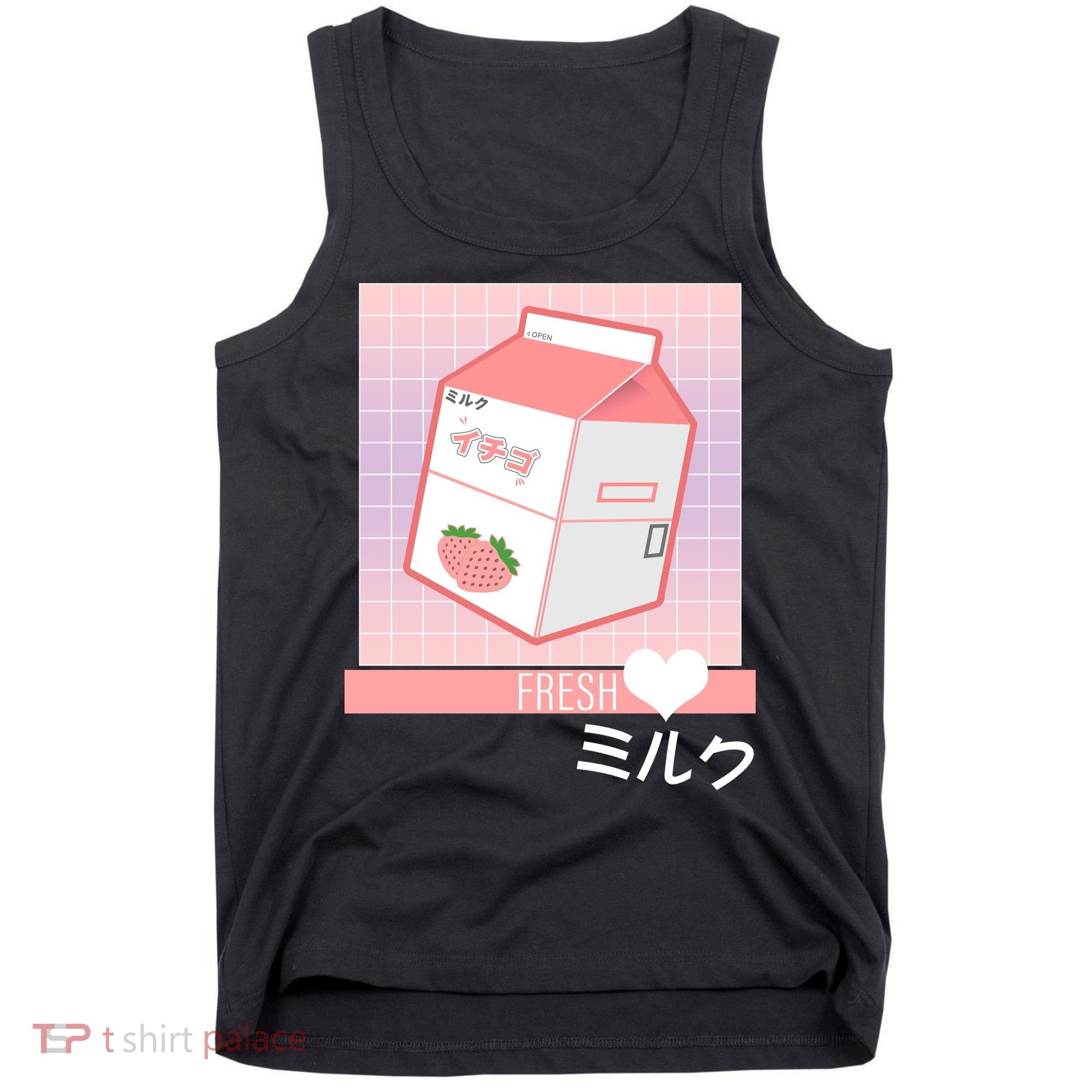 Japanese Vaporwave Strawberry Milk Box Tank Top