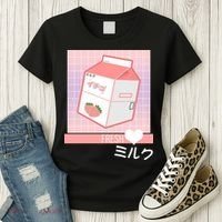 Japanese Vaporwave Strawberry Milk Box Women's T-Shirt thumb 3