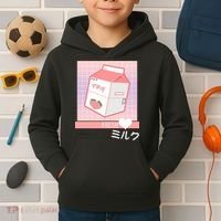 Japanese Vaporwave Strawberry Milk Box Kids Hoodie thumb 2