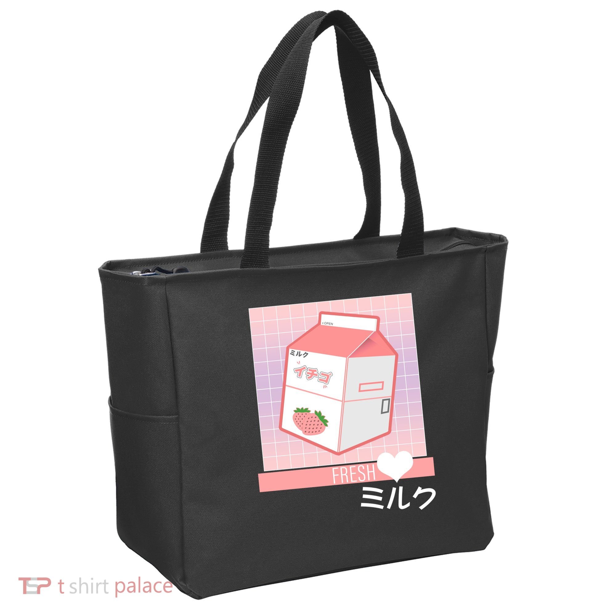 Japanese Vaporwave Strawberry Milk Box Tote Bag